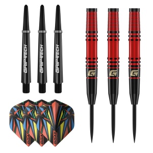 Set 3 Sageti steel darts GOAT Athlete Brass Red, 11 g - Img 2