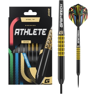 Set 3 Sageti steel darts GOAT Athlete Brass Yellow, 12 g - Img 1