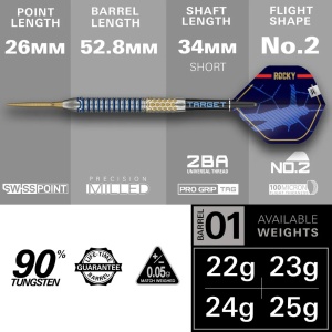 Set 3 Sageti steel darts Josh Rock G1, SP, 90% tungsten - Img 7