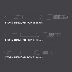 Set 3 Varfuri darts SWISS Storm Diamond Black - 26 mm - Img 7
