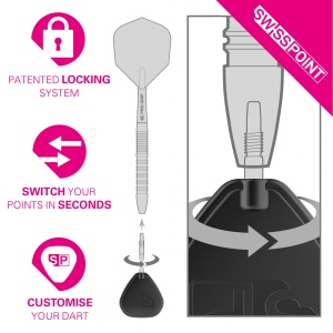 Set 3 Varfuri darts SWISS Storm Nano Black - 30 mm - Img 3