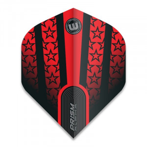 Set 3 Fluturasi Darts Winmau Prism Alpha Standard Rosu cu stele negre - Img 1