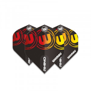Set 3 Fluturasi Logo Winmau Rhino Black, Yellow & Red - Img 2