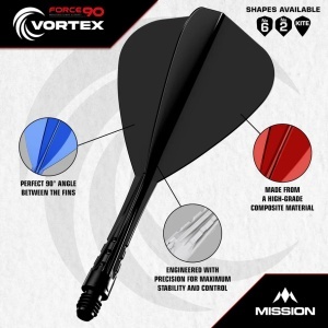 Set 3 Fluturasi Mission Force 90 Vortex Clar Negru, Kite - Img 2