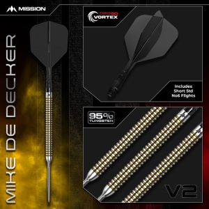 Set 3 Sageti Darts Mission Mike de Decker V2 Rapid Point 95% - Steel Tip - Img 4