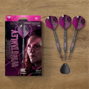 Set 3 Sageti Steel Darts Target Lorraine Winstanley G2 Swiss Point 90%, 24 g - Img 7
