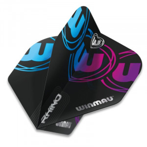 set 3 Fluturasi Logo Winmau Rhino Black, Blue & Purple - Img 1
