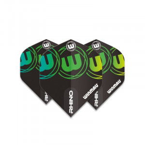 Set 3 Fluturasi Logo Winmau Rhino Black & Green - Img 2