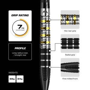 Set 3 Săgeți Darts Mission Astro – Vârf metalic R2.5 – 95% tungsten - Img 4