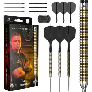 Set 3 Sageti Darts Mission Mike de Decker V2 Rapid Point 95% - Steel Tip