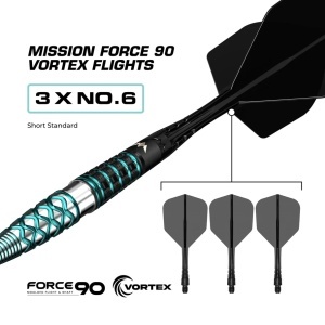 Set 3 Săgeți Darts Mission Neptune – Vârf metalic (Steel Tip) R2.5 – 90% tungsten - Img 2