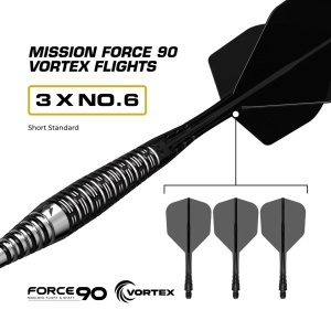 Set 3 Săgeți de darts Mission Cameron Carolissen – Vârf metalic (steel tip) R2.5 – 95% tungsten - Img 3