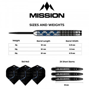 Set 3 Sageti steel darts Mission Hexon - Img 4