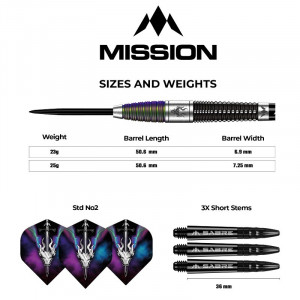 Set 3 Sageti steel darts Mission Ocult - Img 4