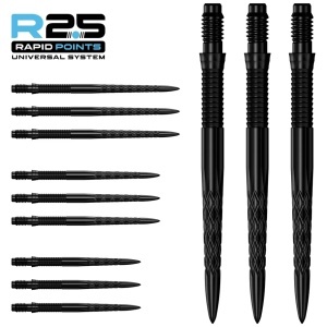 Set 3 Vârfuri pentru săgeți Mission R2.5 Rapid – Vârf din oțel – DSX – Negru