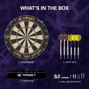 Set complet darts Luke 'The Nuke' Littler Dartboard si Sageti - Img 5