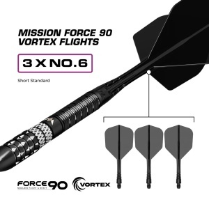 Set 3 Săgeți Darts Mission Quantum – Vârf metalic (steel tip) R 2.5 – 95% tungsten - Img 3