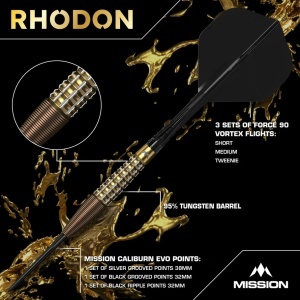 Set 3 Sageti Darts Mission Rhodon 95% Tungsten - Img 2