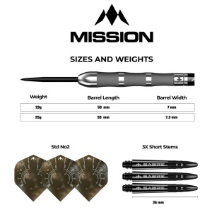 Set 3 Sageti Mission Saturn, Steel Tip, 90% Tungsten - Fenrir - Img 4