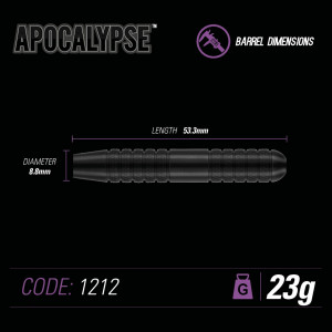 Set 3 Sageti steel darts Apocalypse 2020, 23-25 g, brass - Img 3