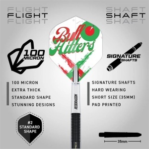 Set 3 Sageti Steel Darts Red Dragon Bullhitter, 90% tungsten, 23 g - Img 6