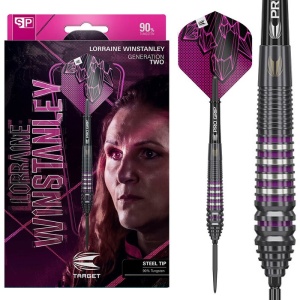 Set 3 Sageti Steel Darts Target Lorraine Winstanley G2 Swiss Point 90%, 24 g