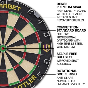 Set Complet Darts Luke 'The Nuke' Littler Cabinet & Dartboard si Sageti - Img 4