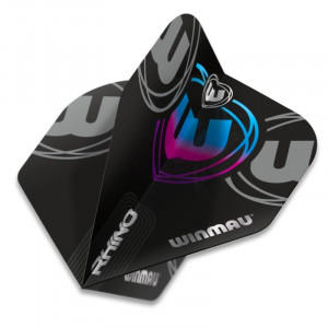 Set 3 Fluturasi Logo Winmau Rhino Black, Grey & Blue - Img 1