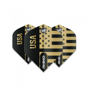 Set 3 Fluturasi Winmau Rhino Black & Gold steag USA - Img 2