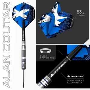 Set 3 Sageti Darts Mission Alan Soutar Soots - Blue & White Steel - Img 6