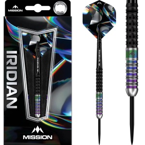 Set 3 Sageti Darts Mission Iridian - Varf de otel - 90% - PVD negru si coral - Img 1