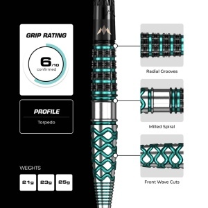 Set 3 Săgeți Darts Mission Neptune – Vârf metalic (Steel Tip) R2.5 – 90% tungsten - Img 6