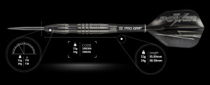Set 3 Sageti Darts POWER 8ZERO 80% Tungsten BLACK TITANIUM P8Z model 3 - Img 4