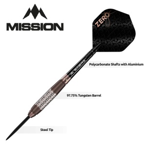 Set 3 sageti Mission Zero Steel Tip, 97.5% Tungsten - Bronze PVD - Img 6