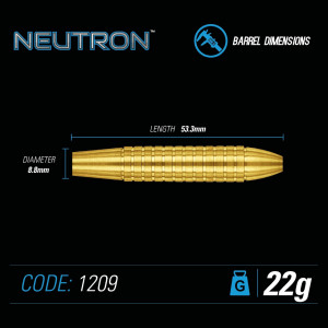Set 3 Sageti steel darts Neutron 2020, 22-24g, brass - Img 3