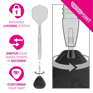 Set 3 Varfuri darts SWISS Nano Black - 30 mm - Img 5