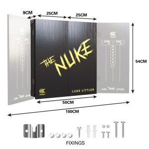 Set Complet Darts Luke 'The Nuke' Littler Cabinet & Dartboard si Sageti - Img 5