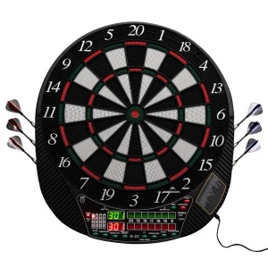 Tinta electronică de darts Mission G220 - vârf plastic profesional - până la 16 jucători - 28 de jocuri - inclusiv 4 seturi de săgeți - Img 1