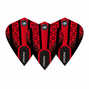 Set 3 Fluturasi Darts Winmau Prism Alpha Kite Rosu cu stele negre - Img 2