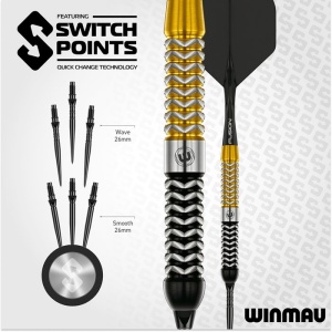 Set 3 Sageti Darts Winmau Exion Parallel Switch Point 90% tungsten - Img 10