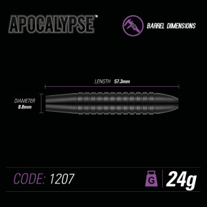 Set 3 Sageti steel darts Apocalypse 2020, 22-24 g, brass - Img 5