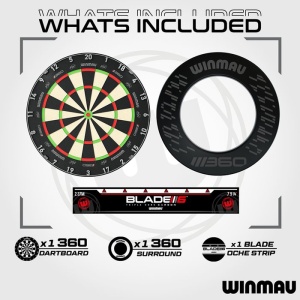 Set de darts complet Winmau Blade Triple Core 360 si Surround - Img 2