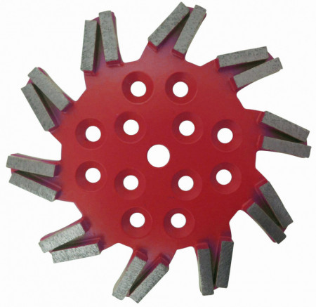 Disc stea cu segmenti diamantati pt. slefuire pardoseli - segment fin - Rosu - 250 mm - prindere 19mm - DXDH.8501.250.11.63