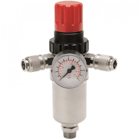 Regulator de presiune cu filtru 1/2", manometru, 2 cuple rapide Fiac
