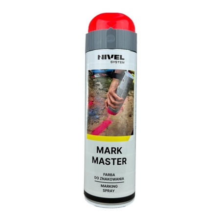 Vopsea marcaje fluorescent Rosu Mark Master Nivel System 500 ml set 12 bucati