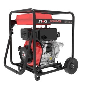 Motopompa diesel de inalta presiune SENCI SCDHP-80E diam. 3″ Diesel, DE, rezervor 12.5L, roti transport - Img 3