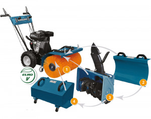 SET 4 in 1 Masina multifunctionala 6.5CP, 80cm - Konner & Sohnen - KS-7HP-MFM-80E-SET - Img 1