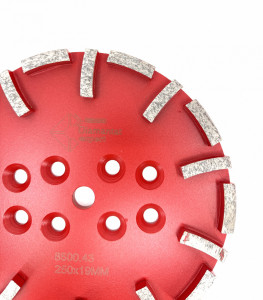 Disc cu segmenti diamantati pt. slefuire pardoseli - segment mediu - Rosu - 250 mm - prindere 19mm - DXDY.8500.250.43 - Img 3
