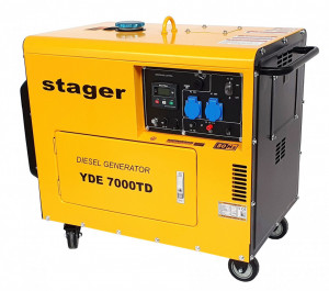 Generator insonorizat Stager YDE7000TD, diesel, monofazat 5kW, 18A, 3000rpm - Img 1