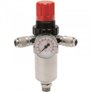 Regulator de presiune cu filtru 1/2", manometru, 2 cuple rapide Fiac